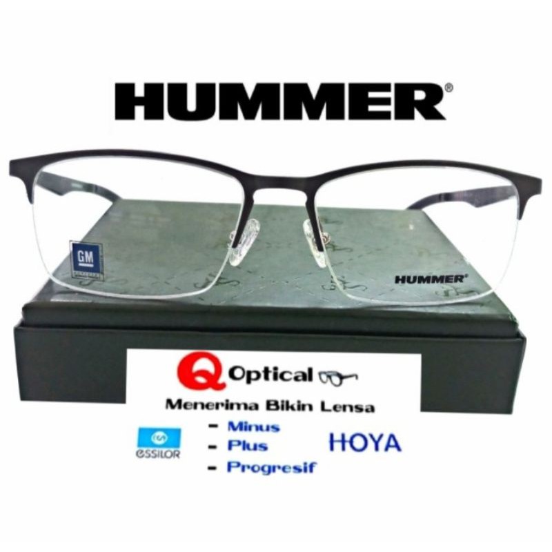 Kacamata Frame Pria Original Titanium Carbon Hummer H.653 C2-S56 Matte Grey
