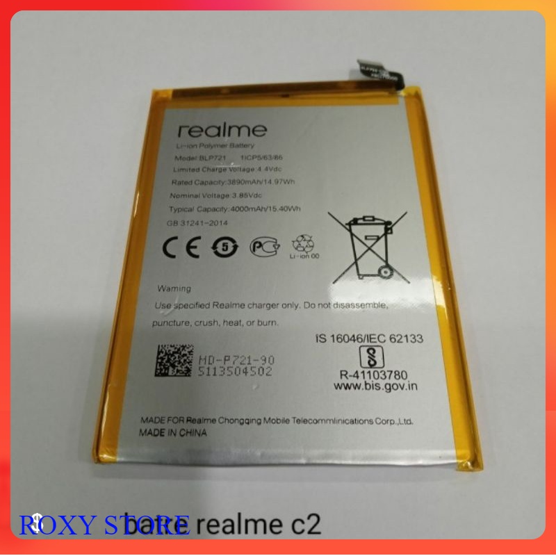 Battery Baterai Batre Realme C2 BLP721 Original