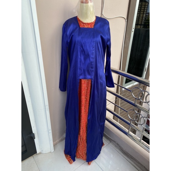 MONZA PRELOVED — ONE SET Baju Pesta Kondangan Santung + Songket India LD 100cm