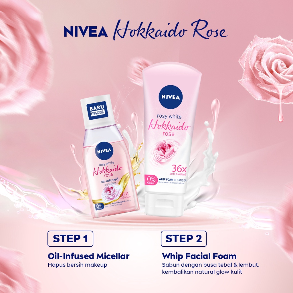 NIVEA Face Hokkaido Rose Whip Facial Foam 100mL