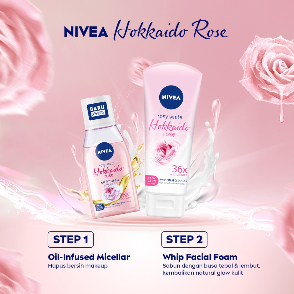 NIVEA Face Hokkaido Rose Whip Facial Foam 100mL Twinpack