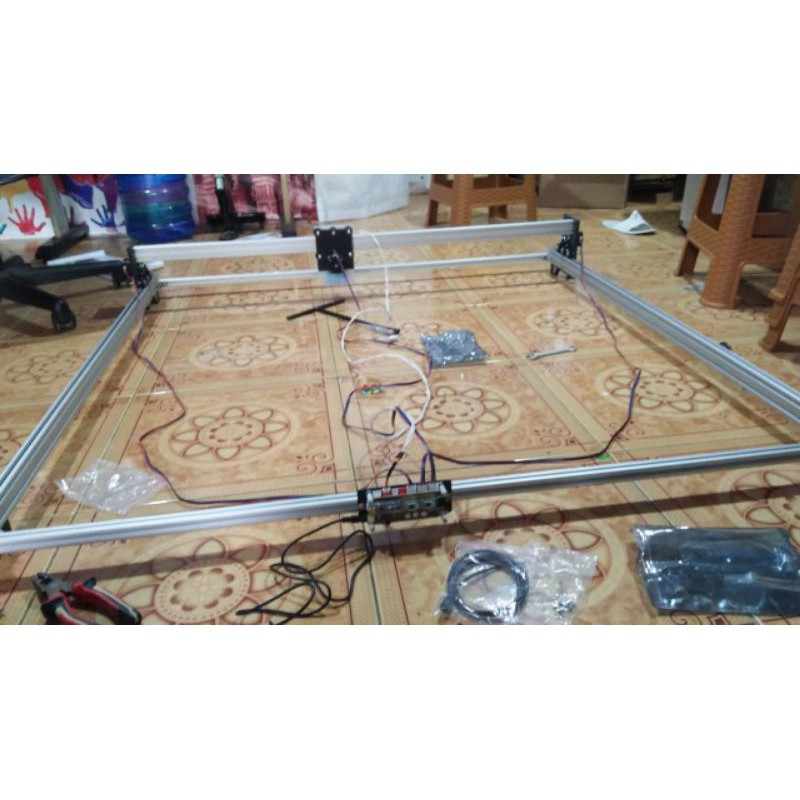 cnc laser 3500mw body frame 75x75 cm area kerja kurang lebih 65x65cm presisi kwalitas bagus