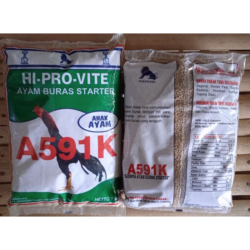 591 K / Pakan anak ayam A591K. Ayam buras starter bangkok hiprovit