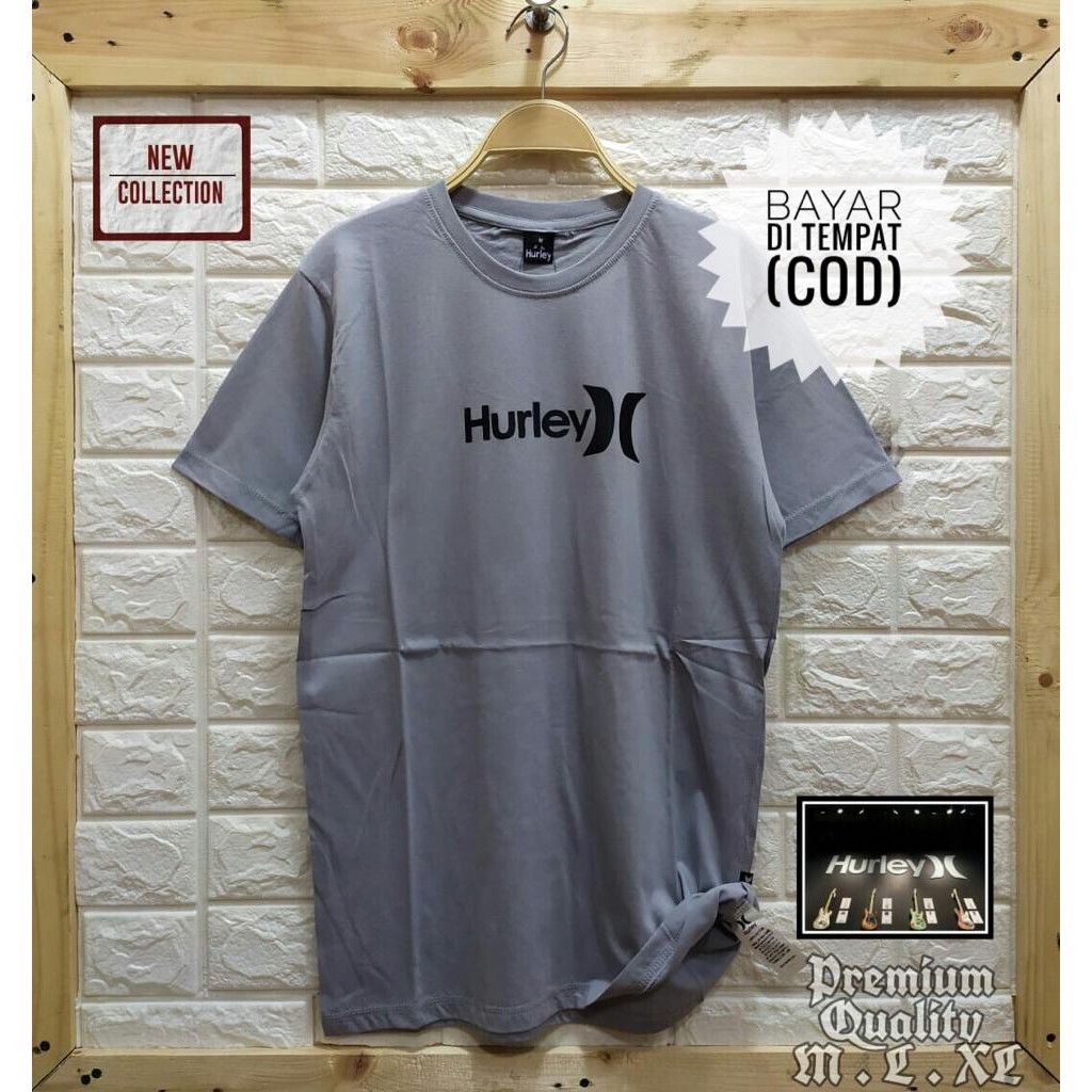 Kaos HURLEY premium gaul kekinian T-shirt pria fashion baju murah distro bandung KAOS COD