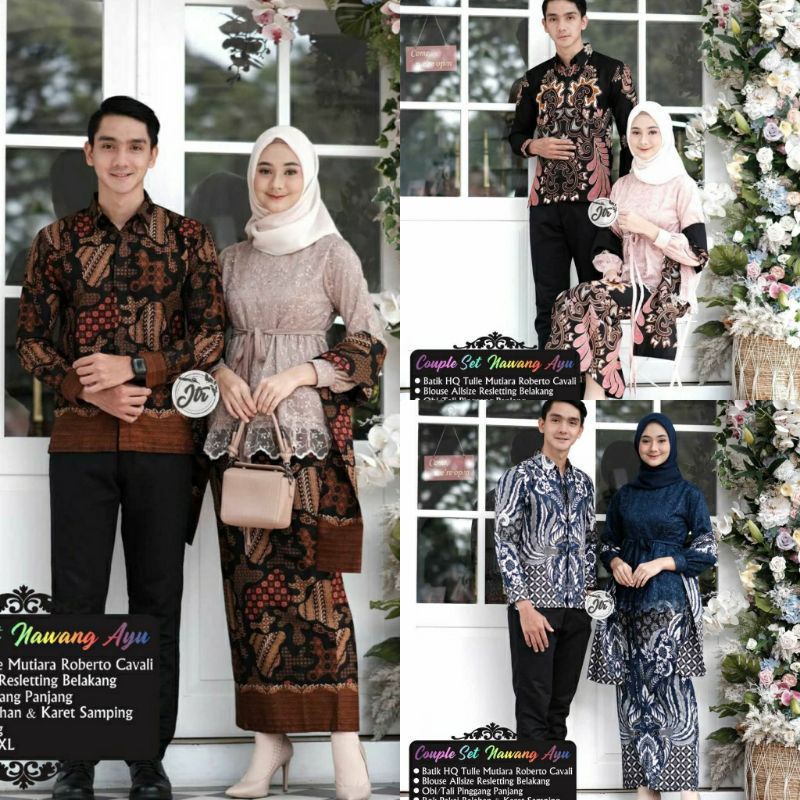 KEBAYA COUPLE SEMI PRANCIS Katun BAHAN KEBAYA SEMI FRANCE CORNELI COUPLE CASANDRA BATIK COUPLE