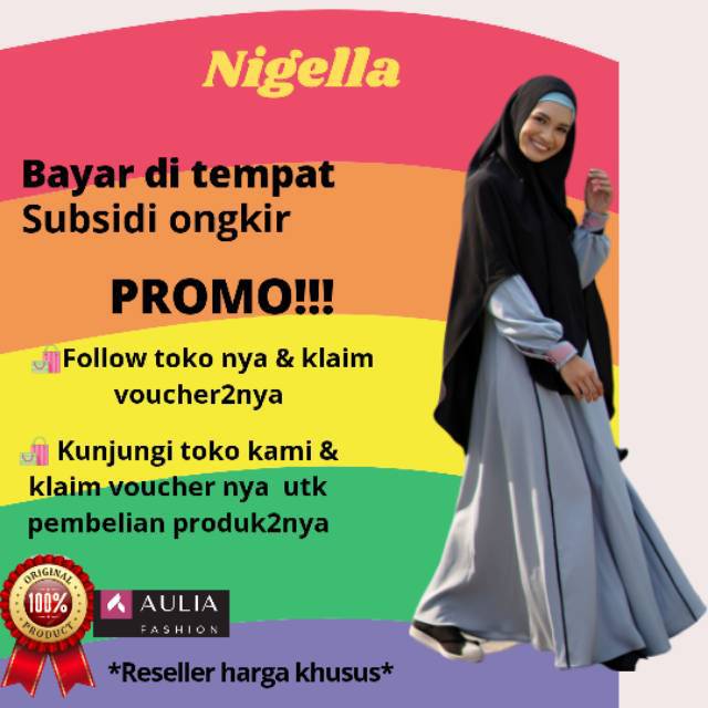DISKON GAMIS SYARI NIGELLA SET ORIGINAL AULIA FASHION