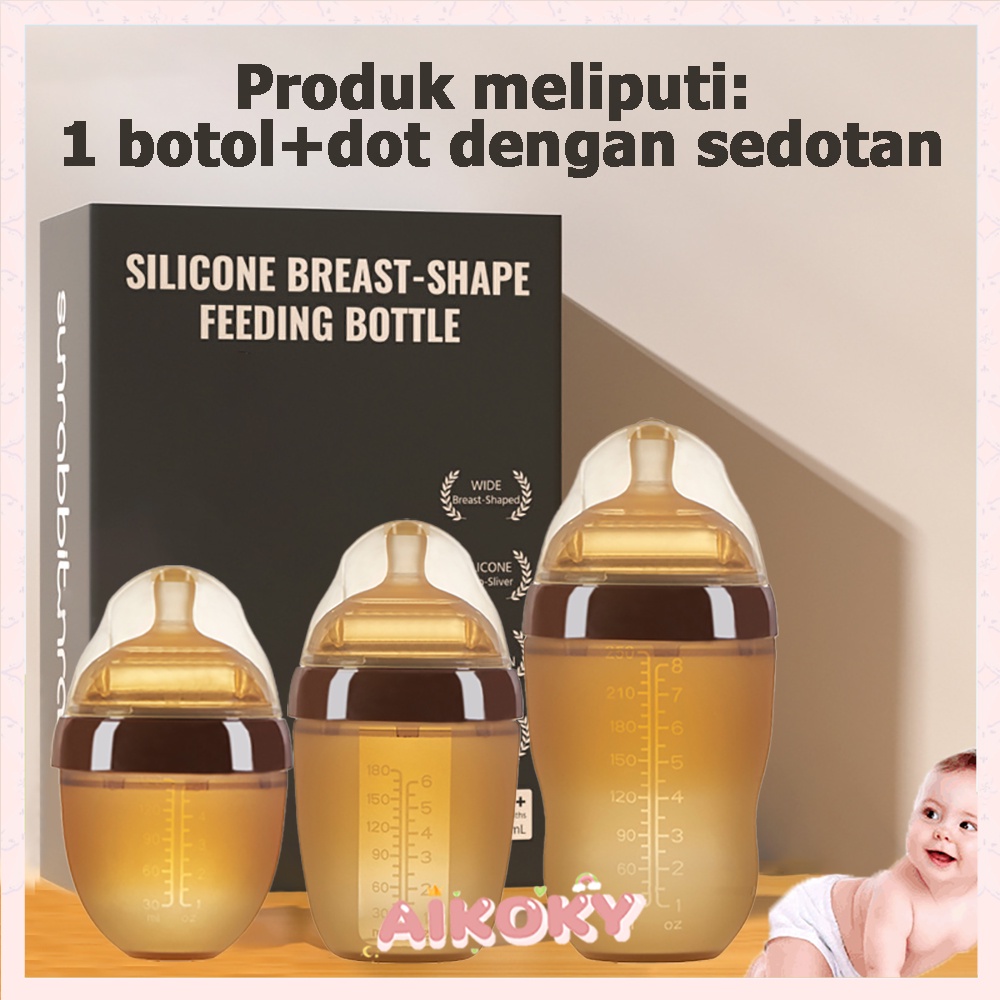 AIKOKY Botol susu bayi silikon piko bello newborn Dot bayi mirip puting susu ibu