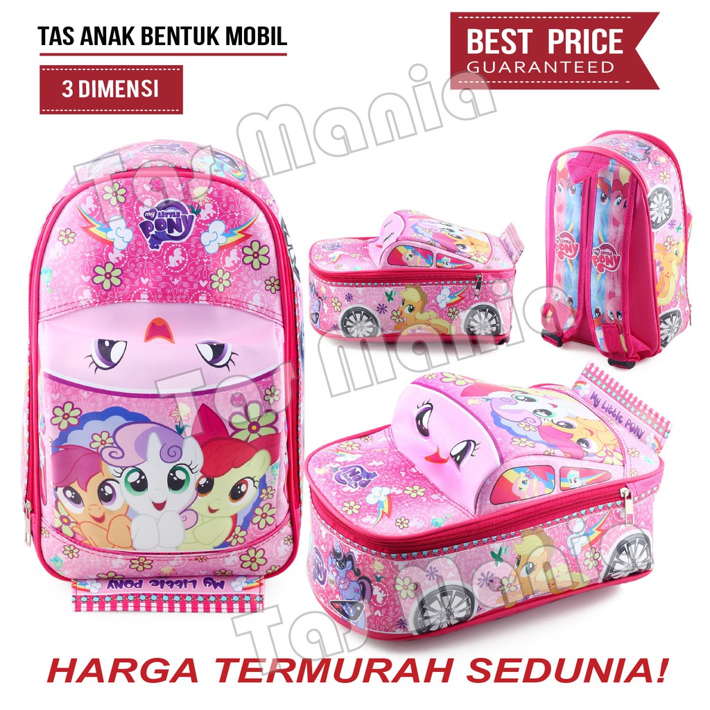 PTS -Tas Anak Perempuan Karakter - Bentuk Mobil - Ransel Sekolah Anak TK On The Road GIRLS .PT