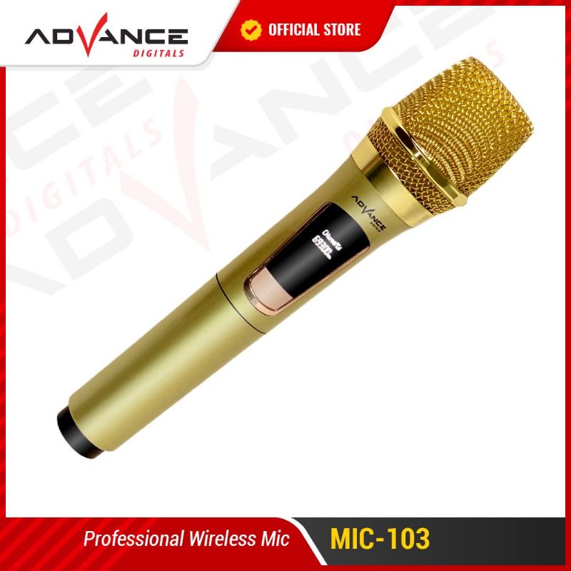 Advance Mic103 Microphone Profesional Mic Wireless Gold Bisa di Charger / Garansi 1 tahun