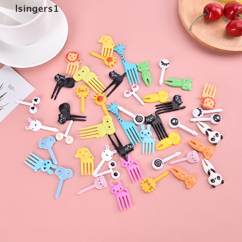 (lsingers1) Garpu Buah / Makanan Mini Motif Kartun Untuk Dekorasi Pesta