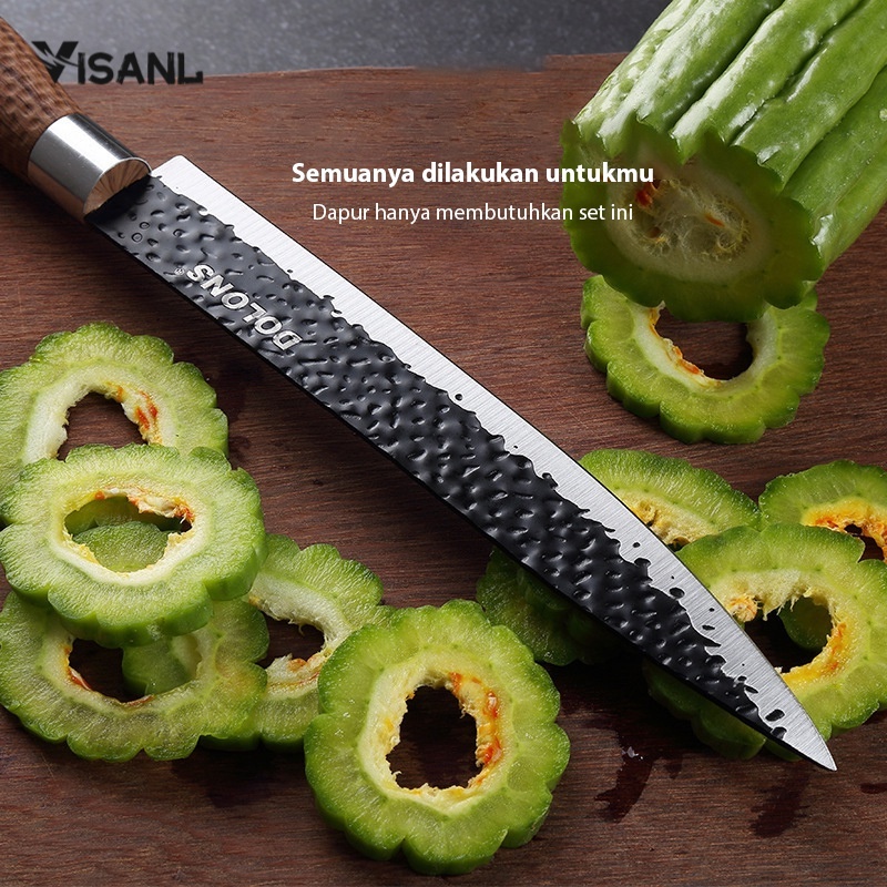 Original Pisau Dapur Set Tajam Kitchen Knife Set Black Knife Diamond Set 6in1 VS-1848