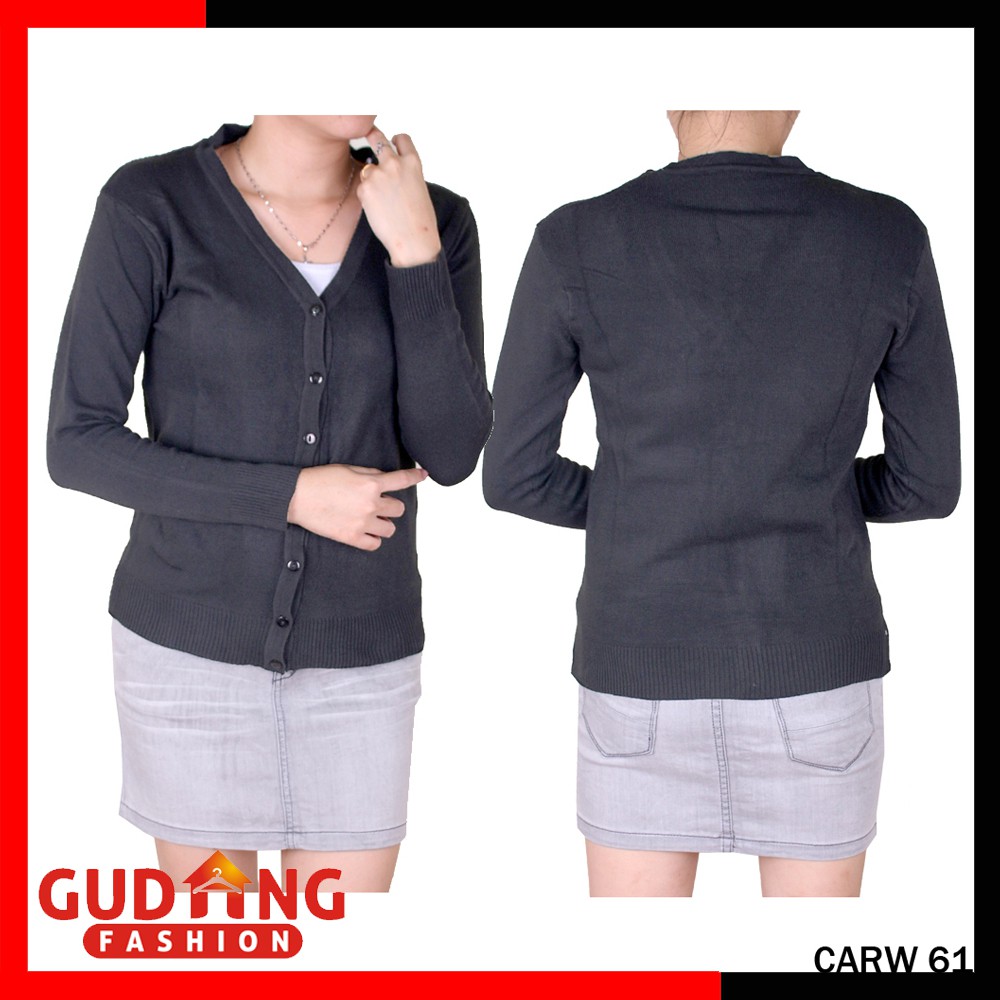 Cardigan Rajut Polos Lengan Panjang Wanita - CARW 61