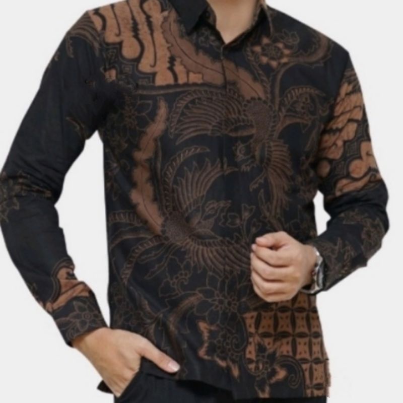 CENDERAWASIH.KEMEJA BATIK PRIA LENGAN PANJANG KATUN FUL FURING PREMIUM MODERN STYLE TERBARU OUTFIT K