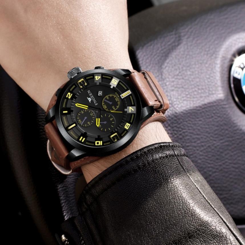 Modern.. JAM TANGAN PRIA FNGEEN ORIGINAL JAM007B7 MOINES MURAH IMPORT KULIT COKLAT COWOK BRANDED KOR