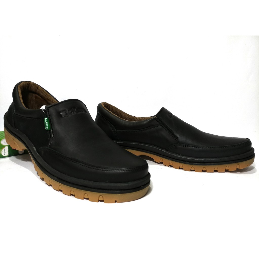 sepatu kickers kulit casual pria bahan kulit asli f.5