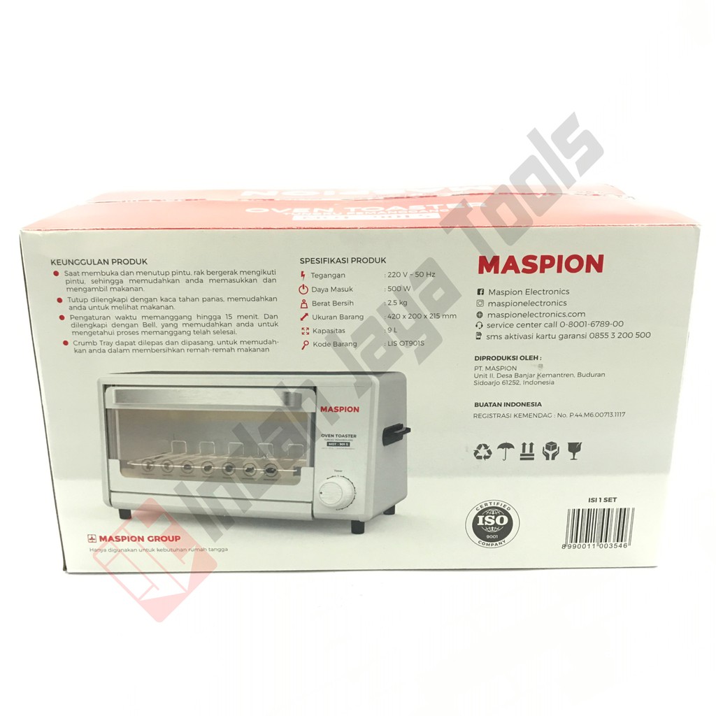 Maspion Mot 901 Oven Toaster 9 Liter Tungku Pemanggang Roti Shopee Indonesia