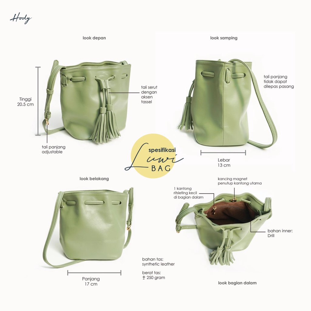 Hody Luwi Sling Bag Quality Premium - Tas Serut Selempang