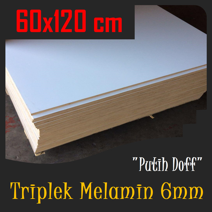 TRIPLEK MELAMIN 6mm 120x60 cm | TRIPLEK PUTIH DOFF 6 mm 60x120cm