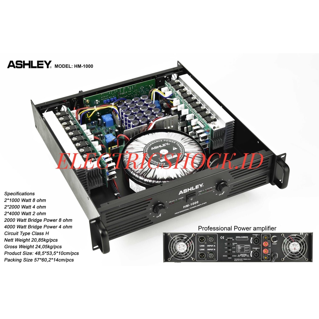 POWER AMPLIFIER ASHLEY HM 1000 / ASHLEY HM1000 ORIGINAL