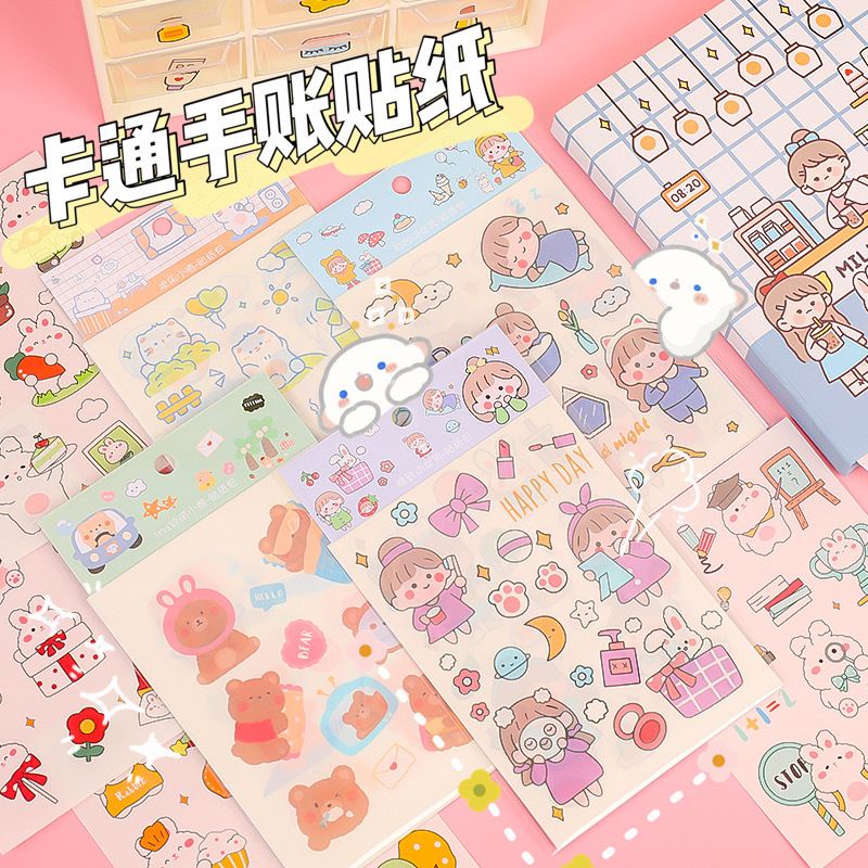 PAOPAO Stiker Aesthetic Decoratif Planner Journal Scrapbook Korea Cute Happy