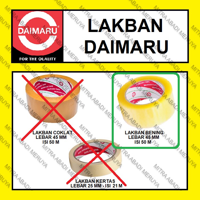 

Lakban Daimaru Lakban Bening Lebar 45 mm Isi 50 m