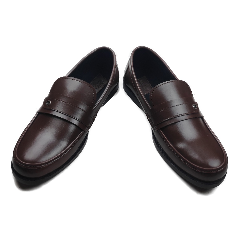 Sepatu Pantofel Pria Formal Kulit Asli Hand Made Model Slip On 073HT Outsole Rubber Anti Slip