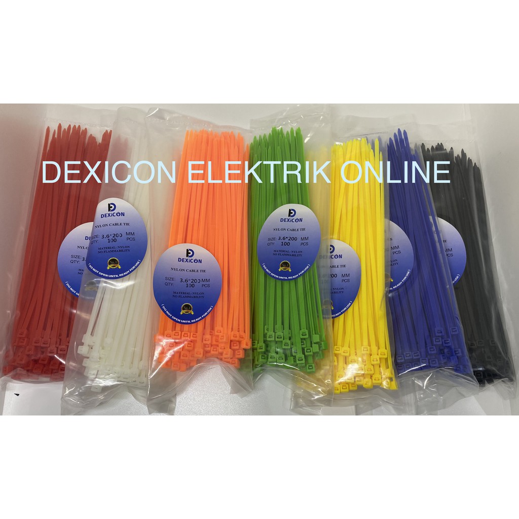 Kabel ties 20 cm/lebar 3.6 mm/cable tie/pengikat plastik/tali serut/kabel plastik/ties 20 cm warna