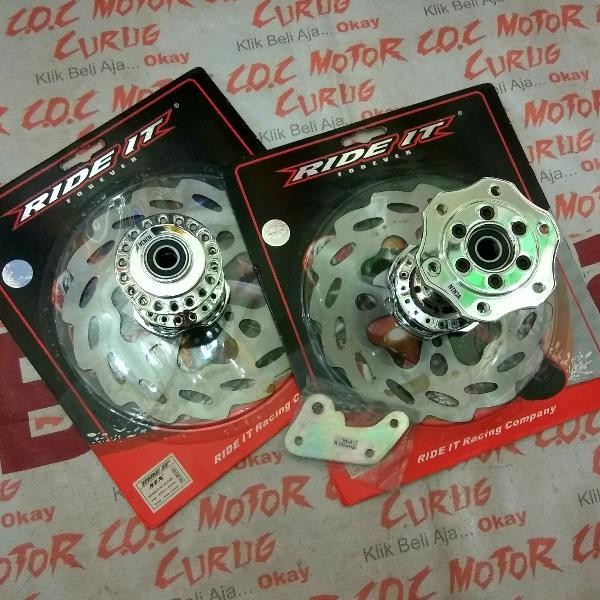 Tromol Set Becak Besi Krom Ninja 150 R Rr Ss Plus Piringan Cakram Depan Belakang