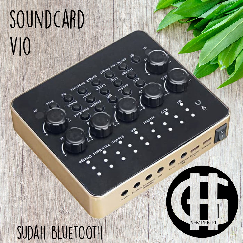 Taffware Audio Interface Bluetooth USB External Soundcard-V10-HITAM