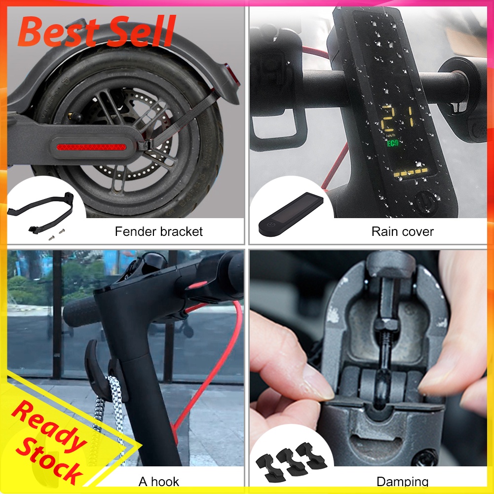 Electric Scooter Damping Pad Hook Fender Mudguard Bracket Accessories Set