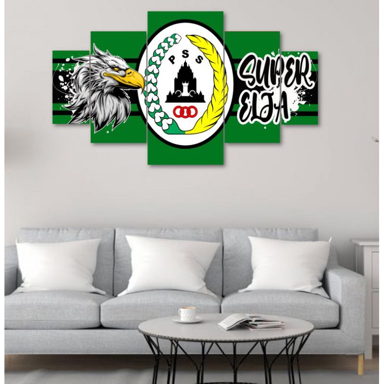 "J-0ne" hiasan dinding walldecor poster kayu logo club bola custom pss sleman super elja 40x70 cm