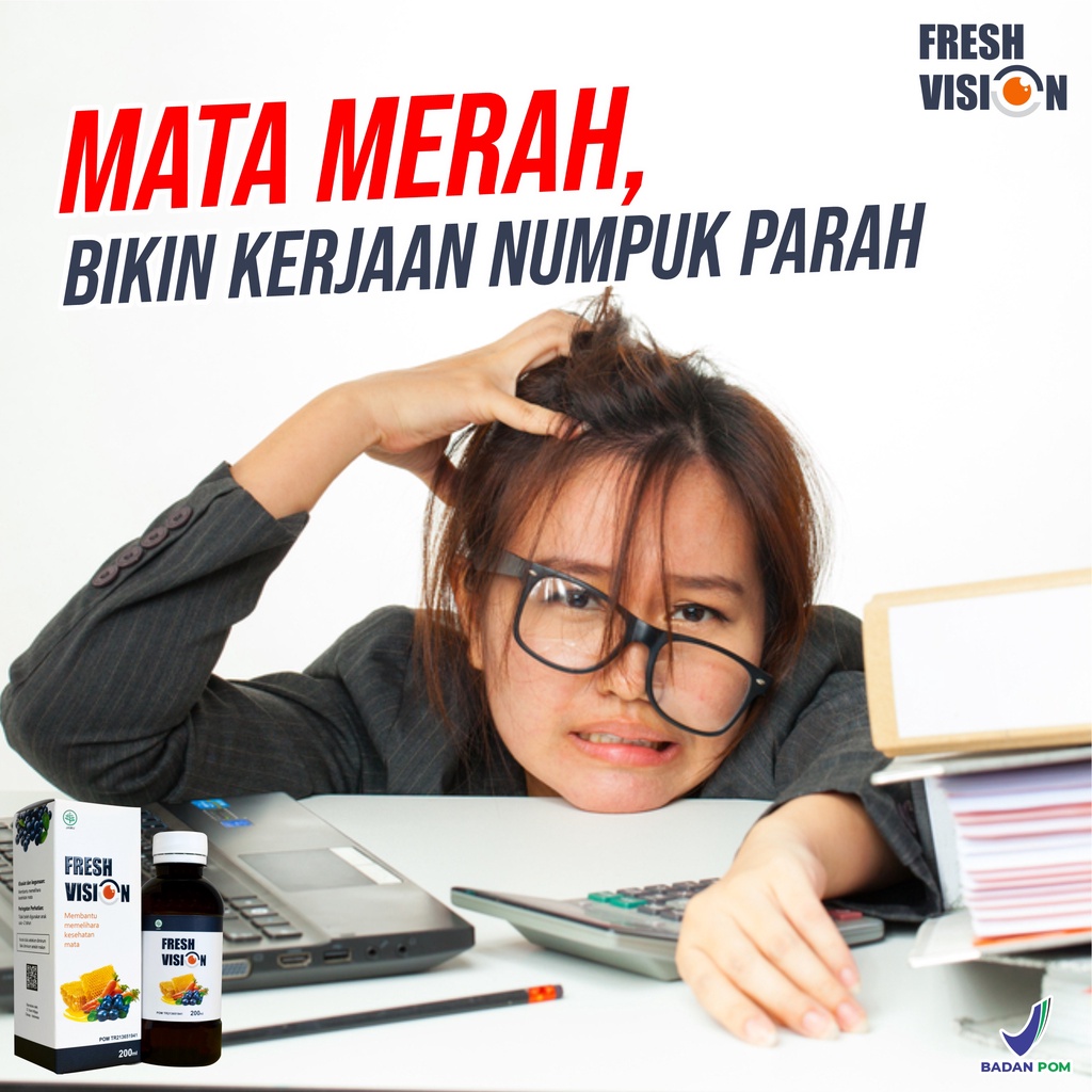Madu Fresh Vision - Nutrisi Madu Atasi Masalah Mata Tegang Kering Kemerahan Gatal Minus Mines Silinder Cegah Katarak Glukoma Rabun Penglihatan Buram Kabur Isi 200ml-2