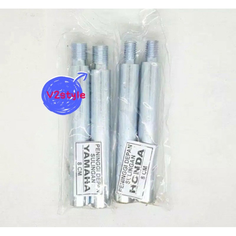 Sambungan SHOCK DEPAN HONDA YAMAHA MOTOR BEBEK MATIC Peninggi SKOK DEPAN MODEL SULING SHOK SULINGAN SOCK SOK PEREDAM KEJUT BESI DEPAN 4CM 6CM 8CM 10CM 6 8 10 CM MIO NMAX XEON JUPITER mx VEGA FIZ JUPITer MX Z BEAT SCOOPY VARIO CLICK SUPRA REVO XRIDE VIXION