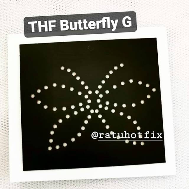 

Stiker hotfix cetakan THF Butterfly G template hotfix aplikator gamis branded rhinestone mutiara