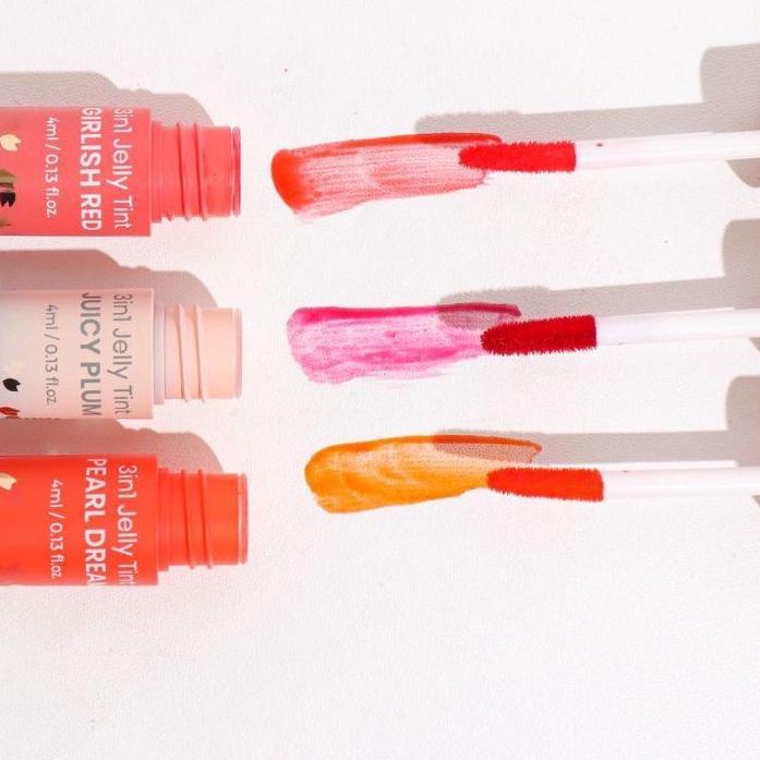 ✾ 3 in 1 JELLY TINT NOERA BEAUTYCARE LIPSCARE 3in1 LIPTINT JUICY PLUM GIRLISH RED PEARL DREAM ☏