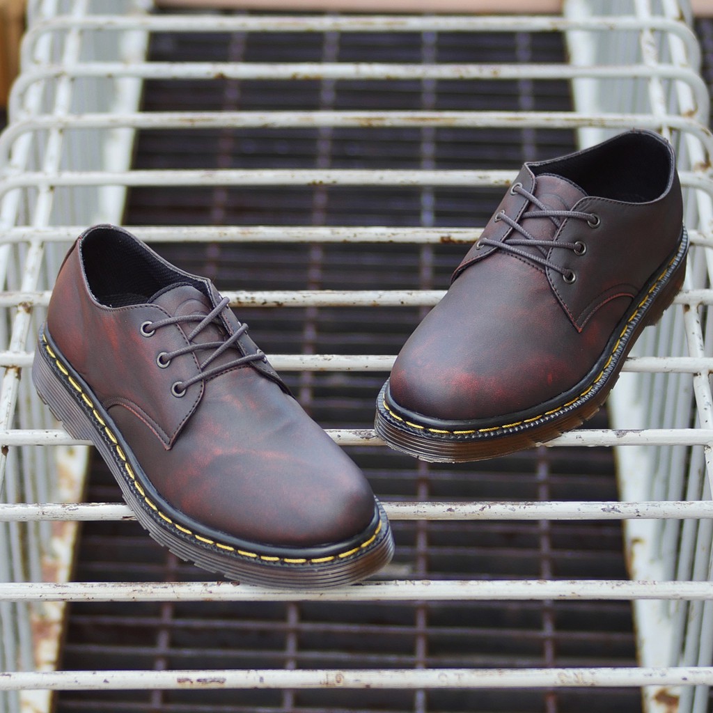 KALMAR MAROON (KULIT ASLI) |ManNeedMe x Greata| Sepatu Pantofel Pria Vintage Derby Shoes ORI