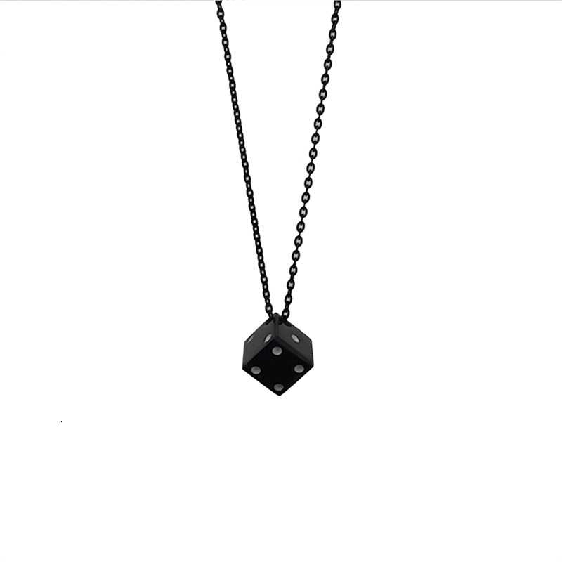 19096Harajuku style simple lucky dice necklace i pendant charm