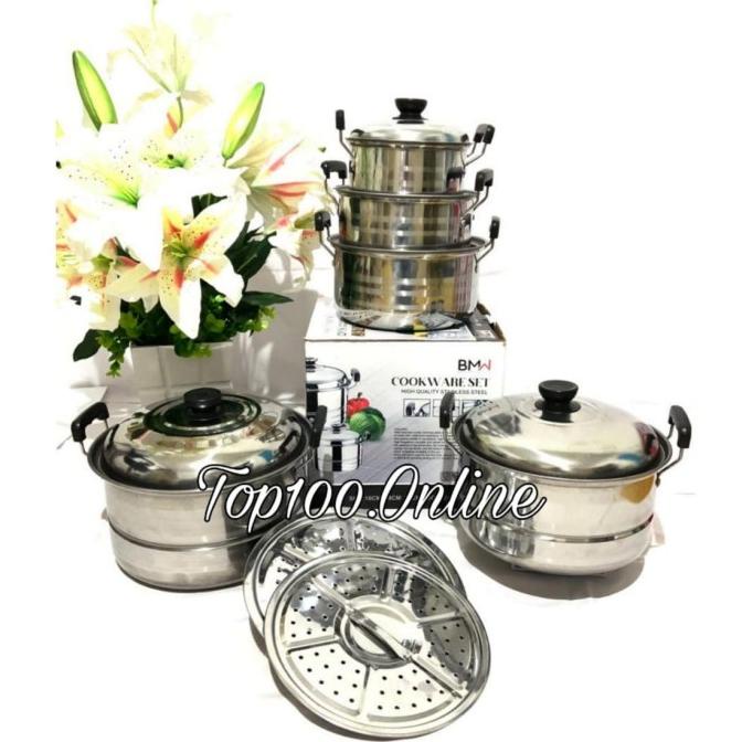 PANCI KINGKO - HOMELUX - PANCI SOUP POT SET STAINLES STEEL MURAH BAGUS
