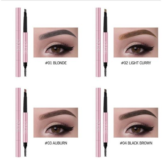 (READY &amp; ORI) Kimuse Long-Wear Skinny Brow Pencil With Brush Pensil Alis 605