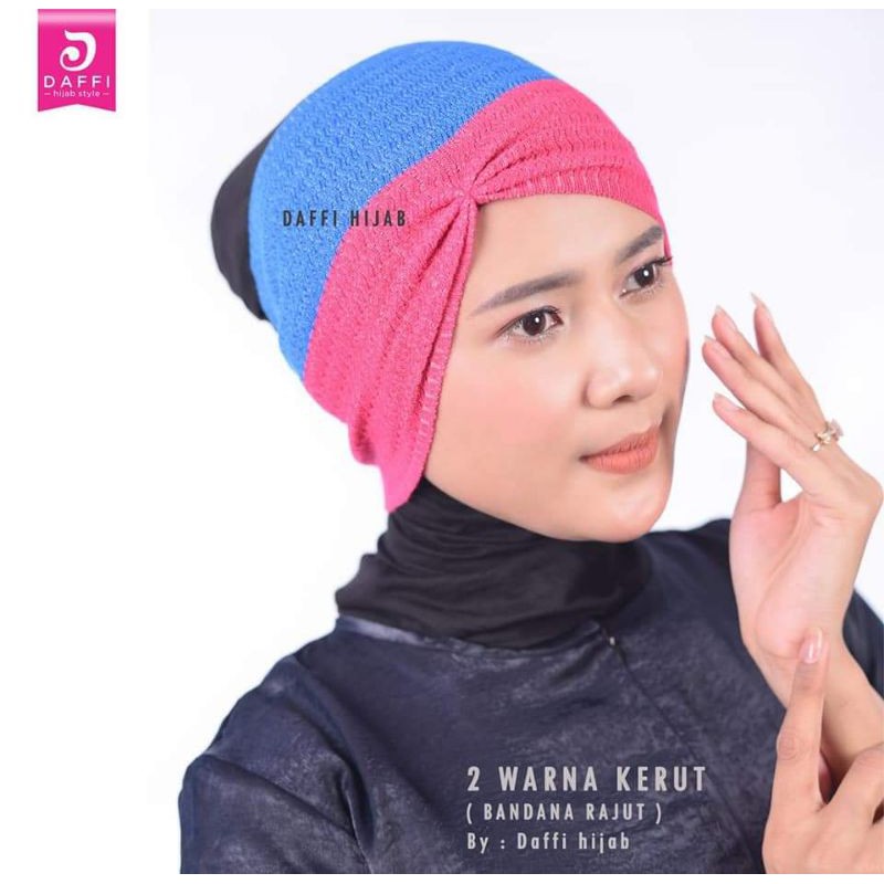 Hijab Ori Daffi inner Silmi / iner kerut 1 sisi/ ciput 2 warna/ iner rajut