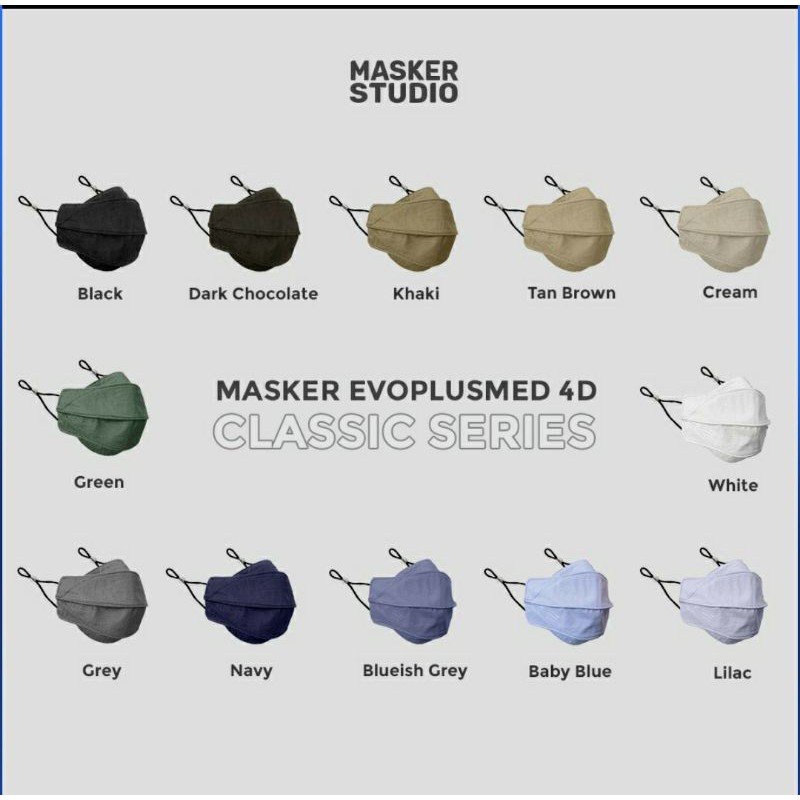 Masker Kain 4D EVO PLUSMED with Earloop (4ply) by Masker Studio