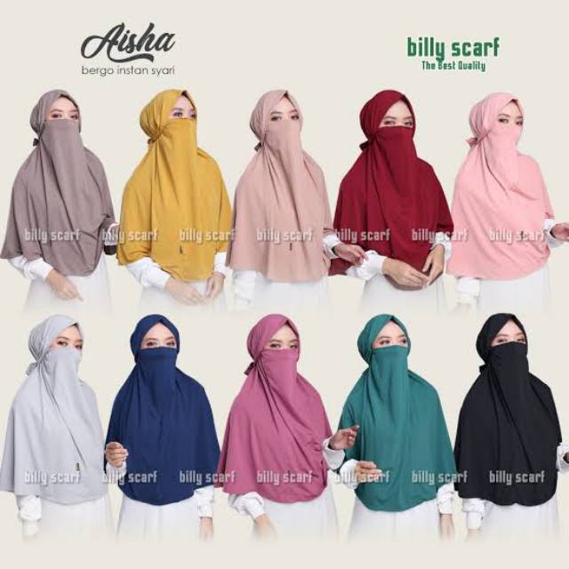 HIJAB AISHA A2 HIJAB KERUDUNG JILBAB CADAR MASKER
