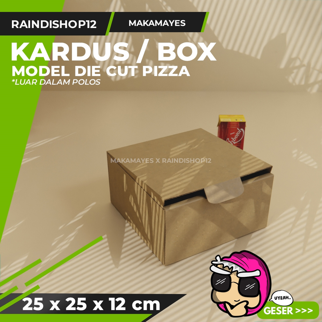 

(MIN 5 PCS) BOX 25 X 25 X 12 CM KARDUS DIE CUT PIZZA KEMASAN PACKAGING KADO