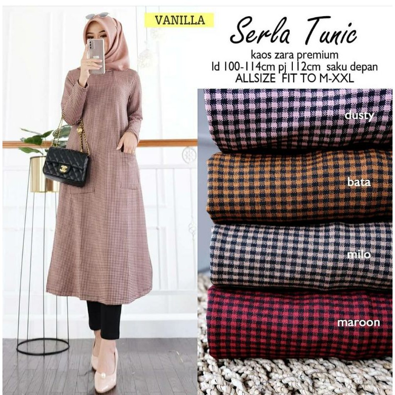 Saika Tunik 4 / Serla Tunic - Tunik Kaos Zara Premium LD100 / 191-5728