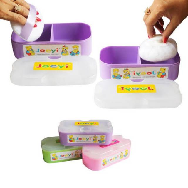 Tempat Bedak Bayi Joeyi 2in1 Double Puff Anti Pecah