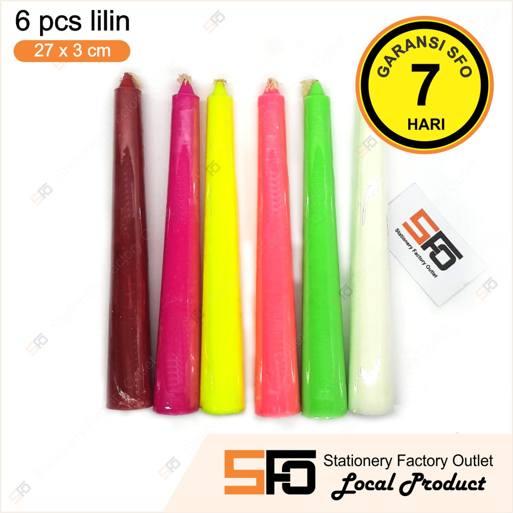 Lilin Warna Warni Besar isi 6