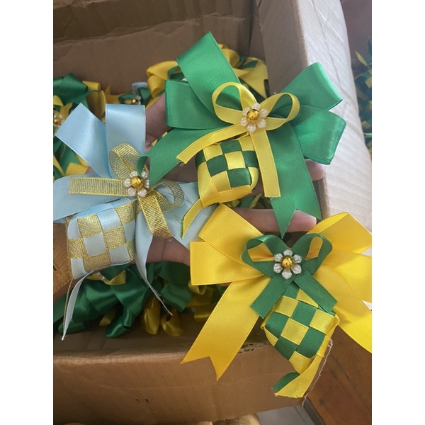 

R4. Pita ketupat hiasan tema idulfitri pita parsel pita hampers