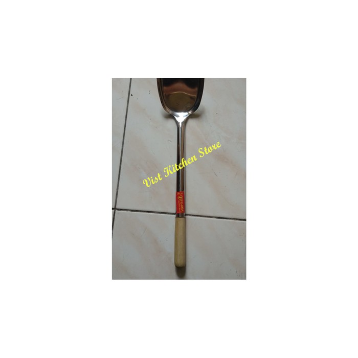 Sodet spatula kipas fujika 40 cm gagang kayu. Sendok goreng / ciamsi