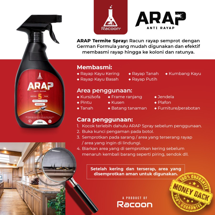 OBAT ANTI RAYAP SPRAY ARAP RACUN RAYAP SEMPROT CAIR 500ml