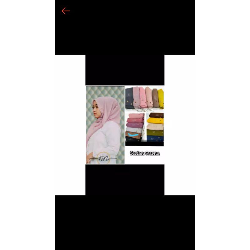 jilbab pasmina ceruty instan kancing harga kodian 20 pcs